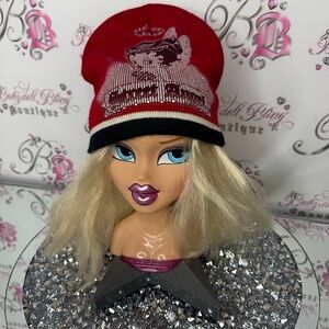 Betty boop hat bling rhinestone diamonds street angel vintage Red hat Beanie